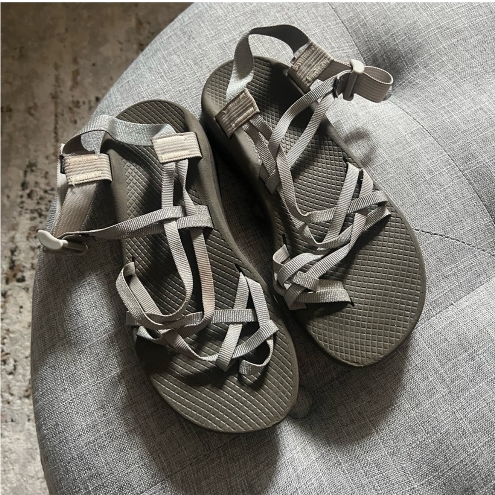 Chaco Sandals Strappy Gray Sparkle